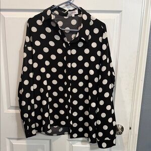 Black and White Polka Dot Blouse